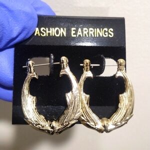 Women's Stunning Gold tone Hoop Design Drop Light Earrings,  1.2-inch drop #1